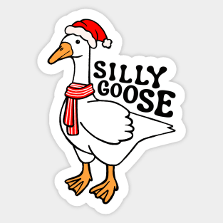 Silly Goose with Santa Hat Sticker